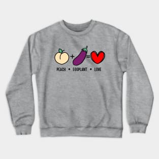 Peach Eggplant Love Funny Crewneck Sweatshirt